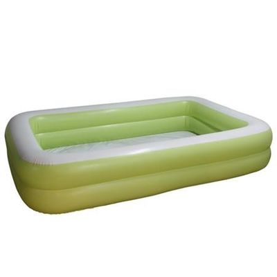 Custom Rectangle Inflatable Swimming Pools Green 0.3mm PVC For Kids
