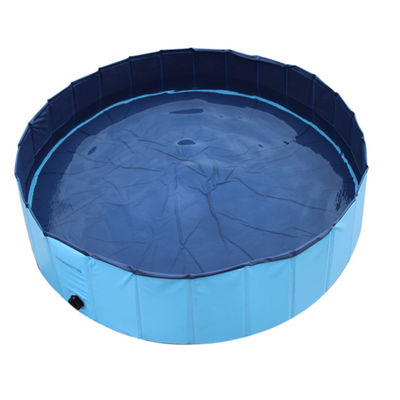 Free Standing Pet Bath Tubs , Blue Inflatable Pvc Pool For Dog