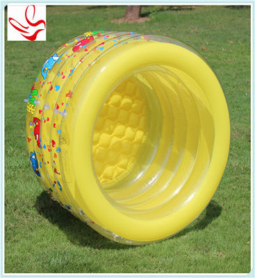 Custom 5 Ring PVC Inflatable Kids Swimming Pools Round With Double Bottom