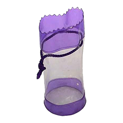 Изготовленные на заказ пурпуровые ясные мешки PVC с Drawstring для косметический упаковывать